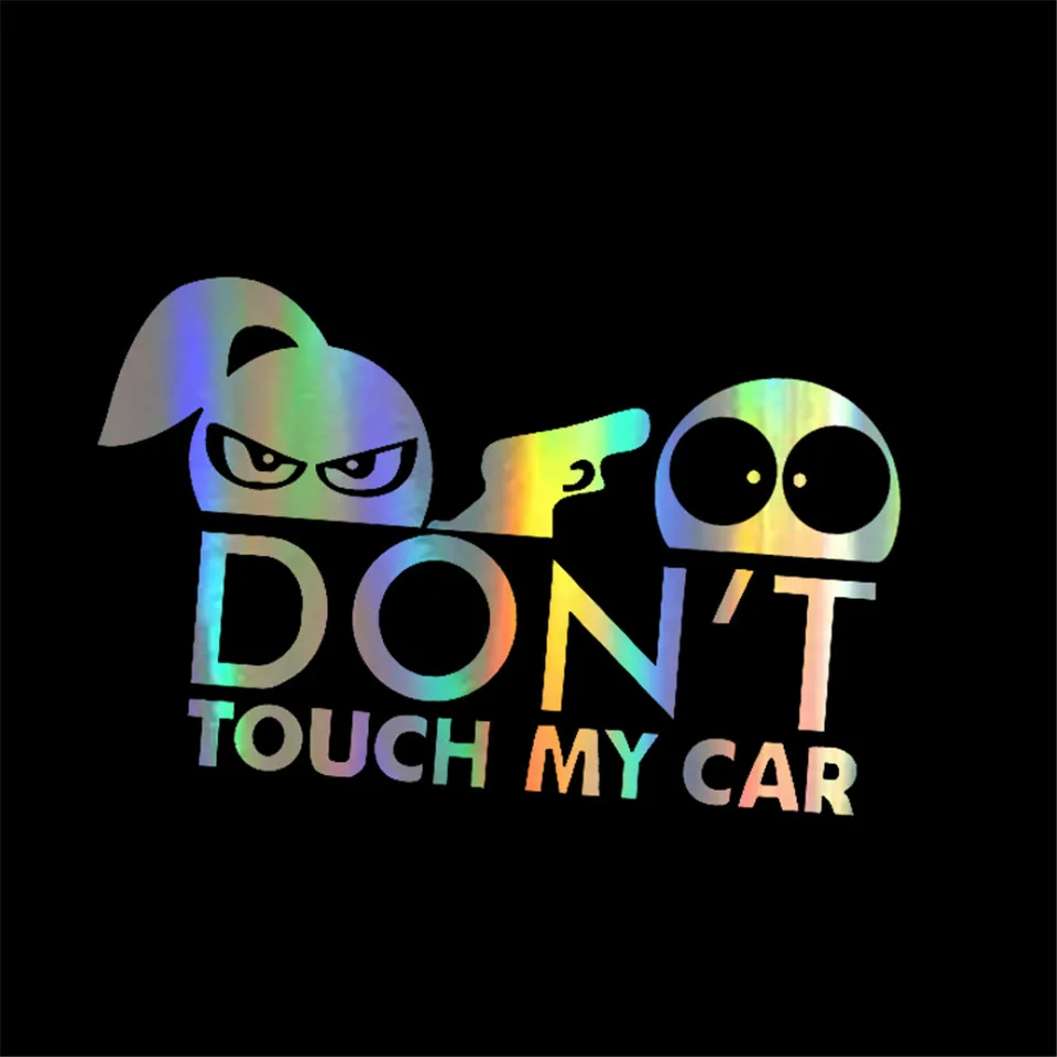 157cm Don't Touch My Car Funny Car Stickers Reflective Vinyl Car Styling Waterproof Motorcycle Car Body Car Accessories Black (3)