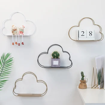 

Nordic Style Creative Cloud Design Shelf Potted Ornament Storage Holder Rack Shelves for Home Living Room Wall Decoration