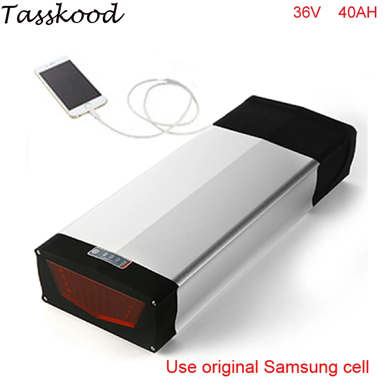 

With USB port 36V 40AH electric bike battery 36V Bike lithium battery for 750W 1000W bafang mid drive motor For Samsung Cell