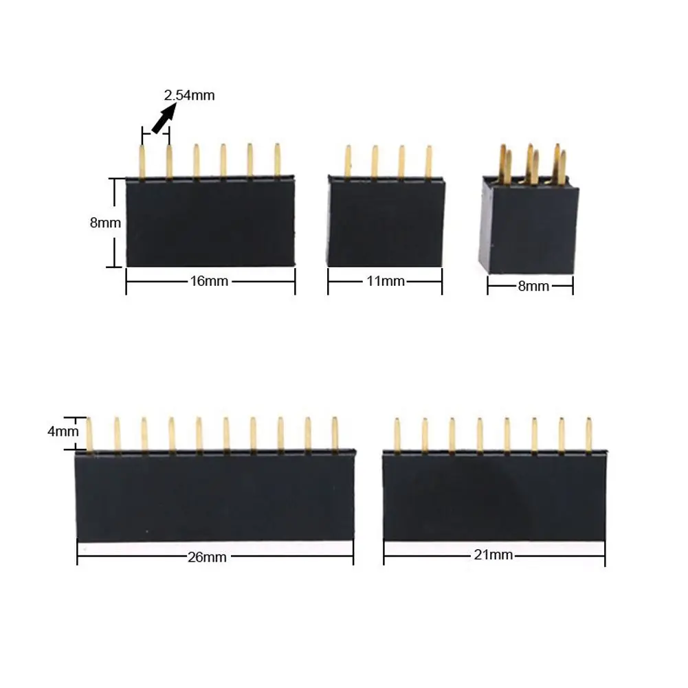 Imc горячий 90 шт. 2,54 мм для Arduino наращиваемых щит женский штыревой разъем кабельные наконечники в наборе для(Двухрядные 3/4/6/8/10 штифтов