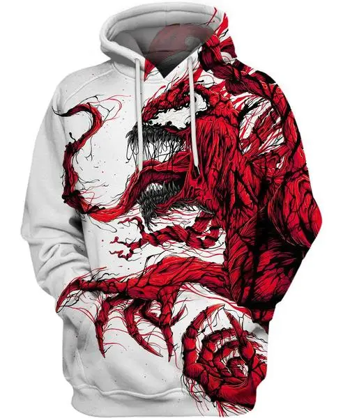 

Cloudstyle 2019 New Men's Hoodies Venom 3D Printed Hooded Pullovers Hoodies Harajuku Streetwear Hoodie Men Casual Hoodies 5XL