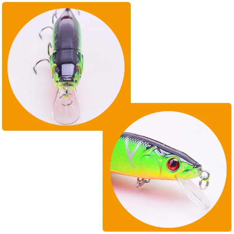 WDAIREN طعوم صيد سمك البلمة 14g/22.5g العائمة الاصطناعي الطعم الثابت باس Wobblers السحر Crankbait بايك التريبل خطاف معالجة