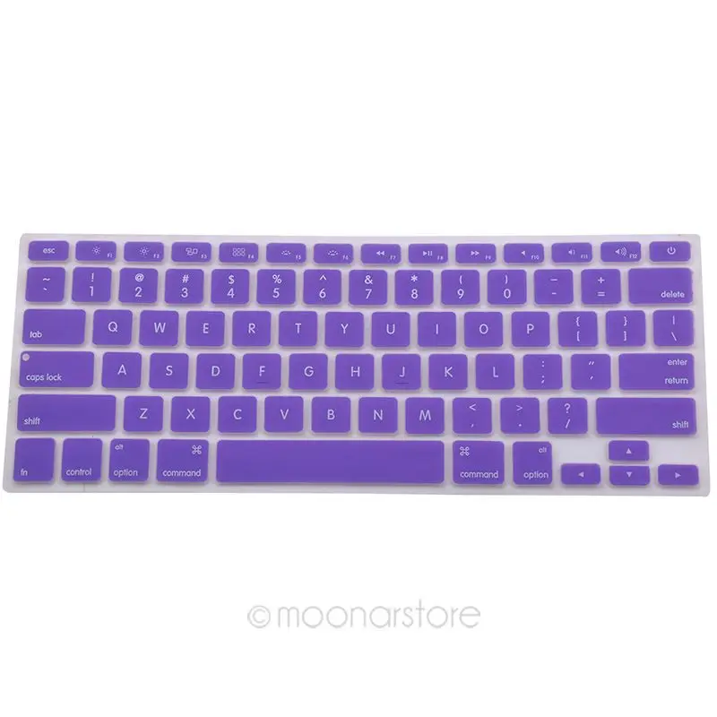 Фиолетовый Силиконовая клавиатура защитная пленка для Apple Macbook Pro MAC 13 15 Air 13 мягкая клавиатура Наклейки 9 цветов#5 - Цвет: Фиолетовый