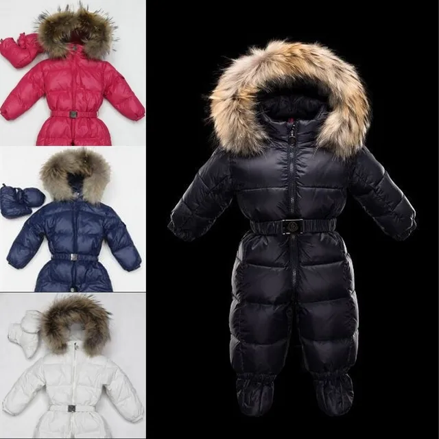 baby boy snowsuit with fur hood