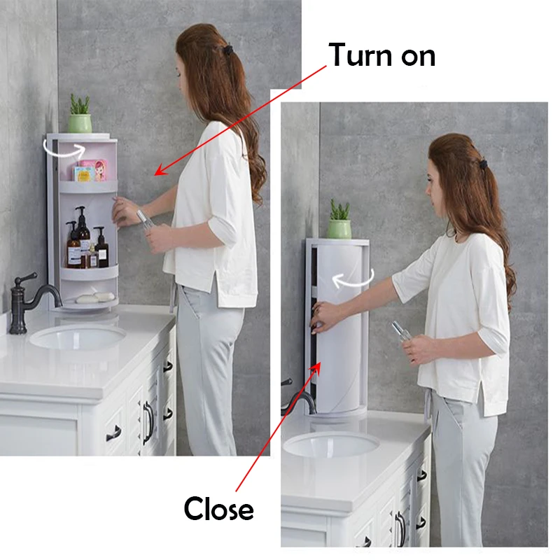 Sellin ванная комната стойка для хранения косметики 360 градусов вращающийся пластиковый туалетный столик двухслойный отсек держатель для губок на кухню