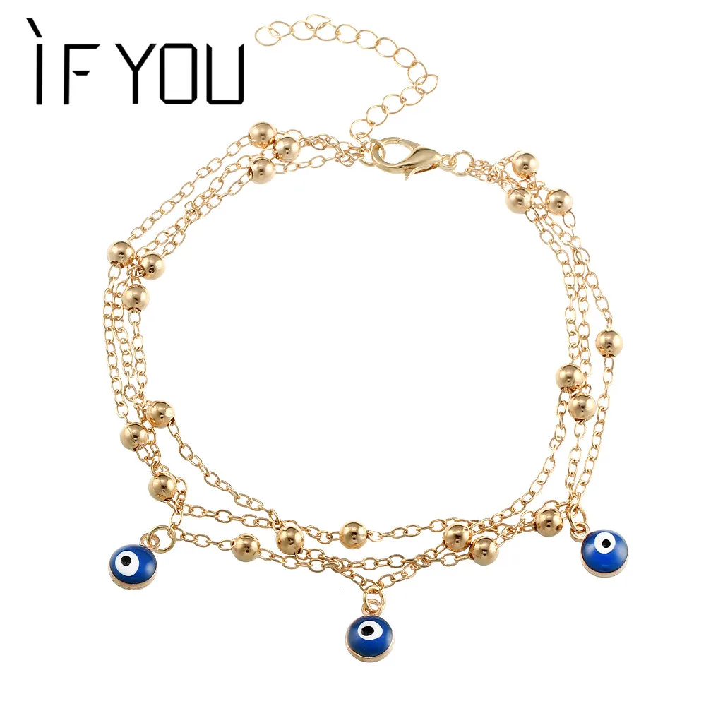 IF YOU/богемные сандалии Pulseras Tobilleras Женские пляжные браслеты на лодыжке с бусинами