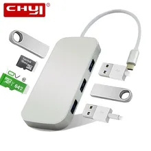 CHYI тип-c концентратор 5 в 1 USB USB-C в 3 порта USB 3,0+ SD/TF кардридер Тип C комбо-разветвитель адаптер для ноутбука Настольный Ноутбук