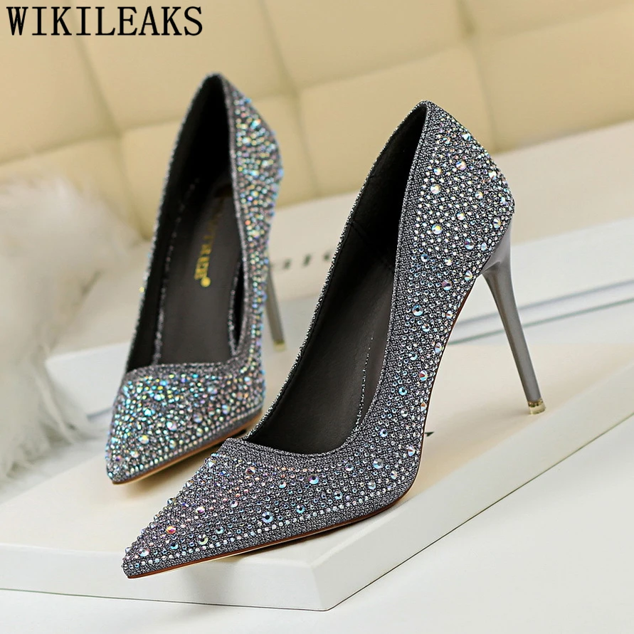 

glitter heels elegant shoes pumps women shoes bigtree shoes extreme high heels designer heels tacones altos mujer sexy ayakkabi