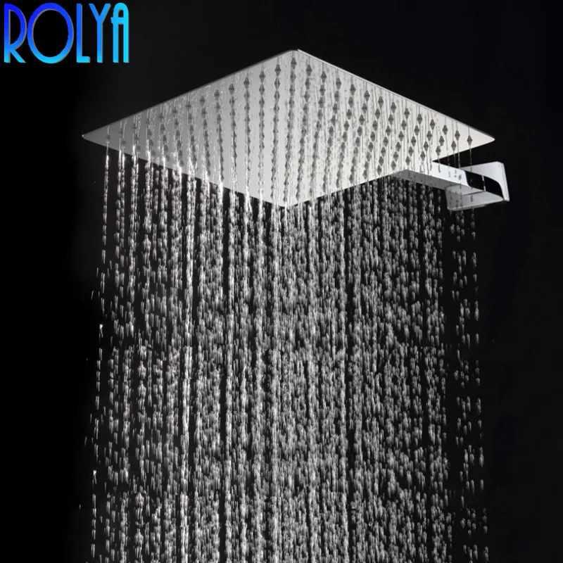

ROLYA Wholesale Retail Ultra Thin 8" inch Chrome SUS Shower Head Over-head Shower Sprayer Wall / Ceiling Mounted Top Shower Head