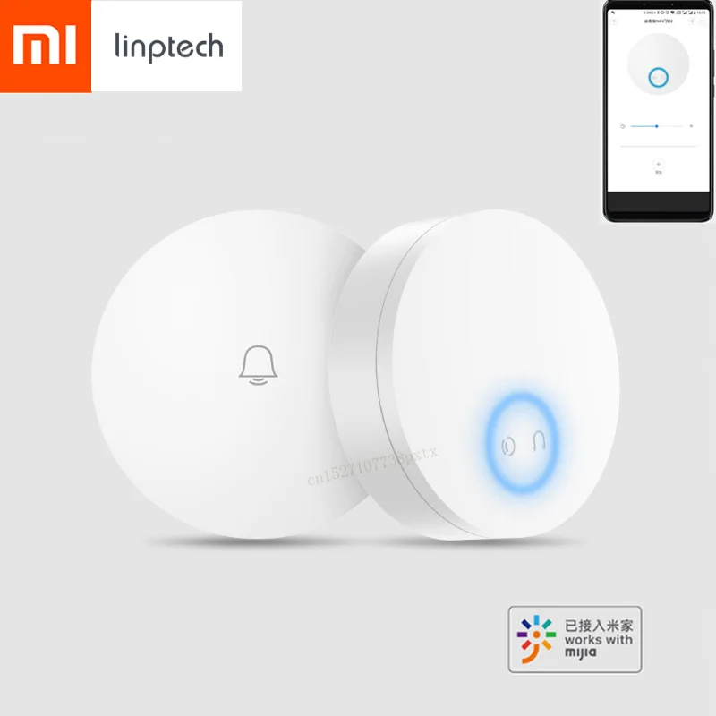 Xiaomi Linptech самогенерирующий беспроводной дверной звонок без батареи без проводки отключение памяти Регулируемая громкость работа с приложением Mihome