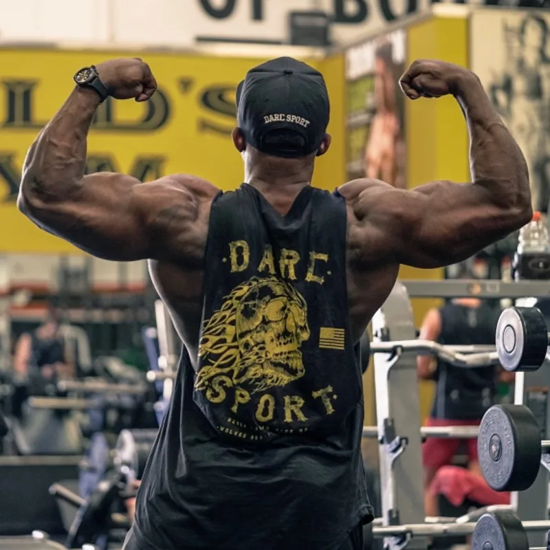 

2018 New Brand mens sleeveless t shirts Summer Cotton Slim Men Tank Tops gyms Clothing Bodybuilding shirt Golds Fitness tops