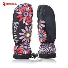 Зимние теплые флисовые лыжные перчатки Boodun для мужчин и женщин, водонепроницаемые ветрозащитные перчатки для сноуборда, катания на лыжах, спорта на открытом воздухе, велоспорта