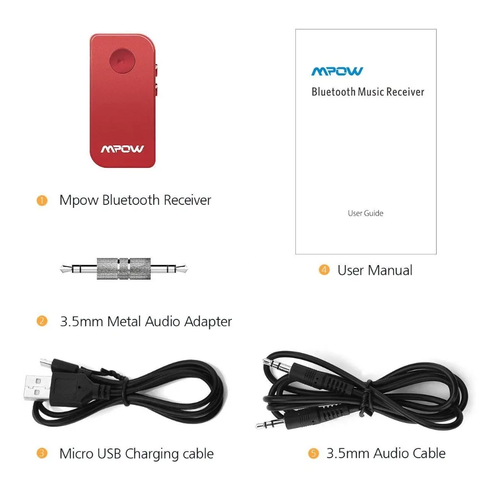 VicTsing Bluetooth Receiver Portable Car Adapter Aux for Music Streaming Sound Car Audio Stereo System 3.5mm Bluetooth Car Kit   (1)