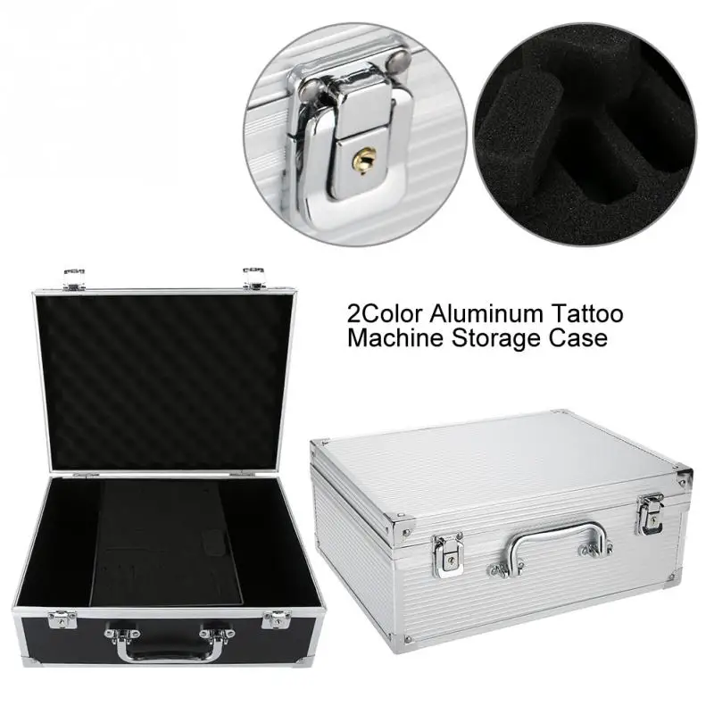 2Color Aluminum Rotary Coil Tattoo Gun Machine Storage Case Carrying