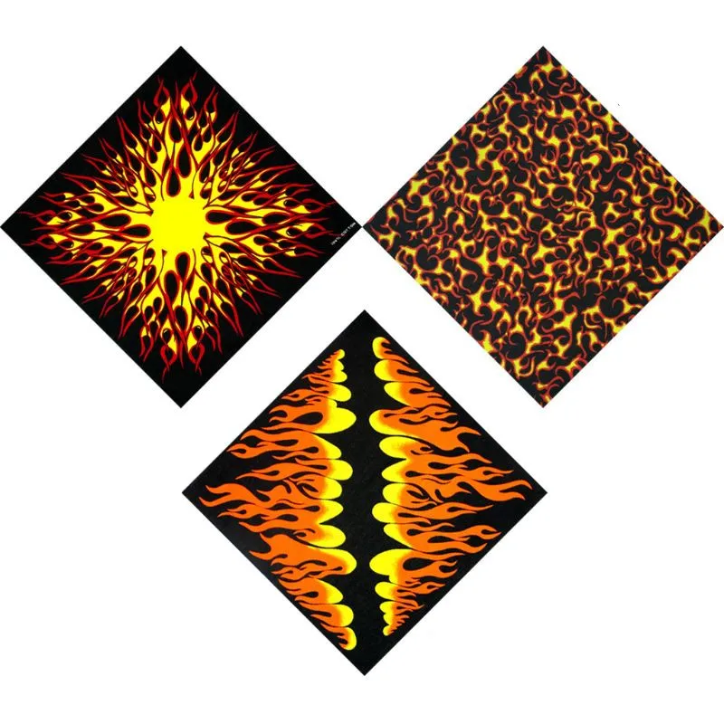 

Japanese Harajuku Biker Flame Fire Print Protective Multi-Use Seamless Square Scarf Motorcycle Hip-Hop Headband Bandana Neck Tie
