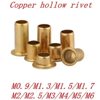 

100-500Pcs M0.9 M1.3 M1.5 M1.7 M2 M2.3 M2.5 M3 m4 m5 m6 Tubular Copper hollow Rivets Double-sided Circuit Board PCB Nails