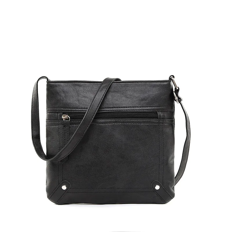 Женские сумки ретро кожаные сумки на плечо для женщин сумки-мессенджеры женские мягкие сумки через плечо сумки - Цвет: BLACK