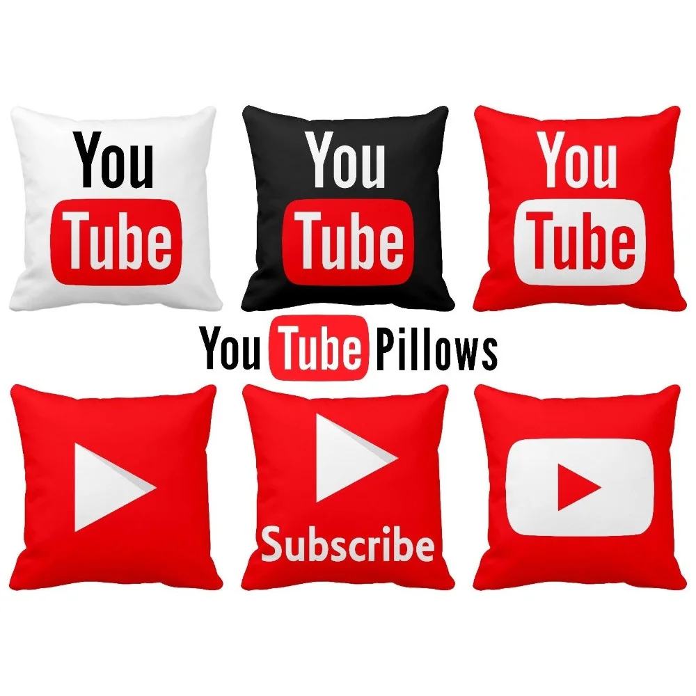 Современный чехол для диванной подушки декоративный на Youtube красная квадратная