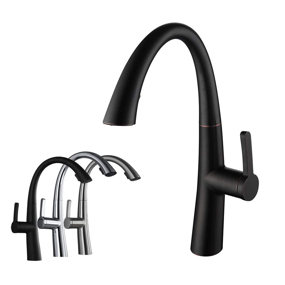 

Pipe Pull Out Kitchen Faucet.360 Degree Swivel Pull Out Kitchen Tap.Kitchen Sink Mixer Tap Chorme Black ORB Brush Nickel Faucet
