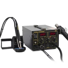 968DA++ электронный сотовый телефон 3 в 1 паяльная станция для ремонта горячего воздуха с цифровым паяльником SMD 110 В/220 В