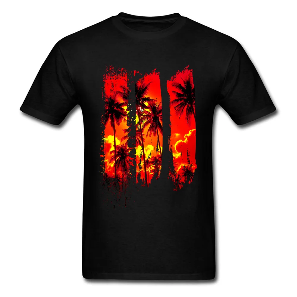 Funky Tshirt Coconuts Sunset T Shirts Autumn Tops & Tees Men T Shirt Family Holiday Gift Clothes