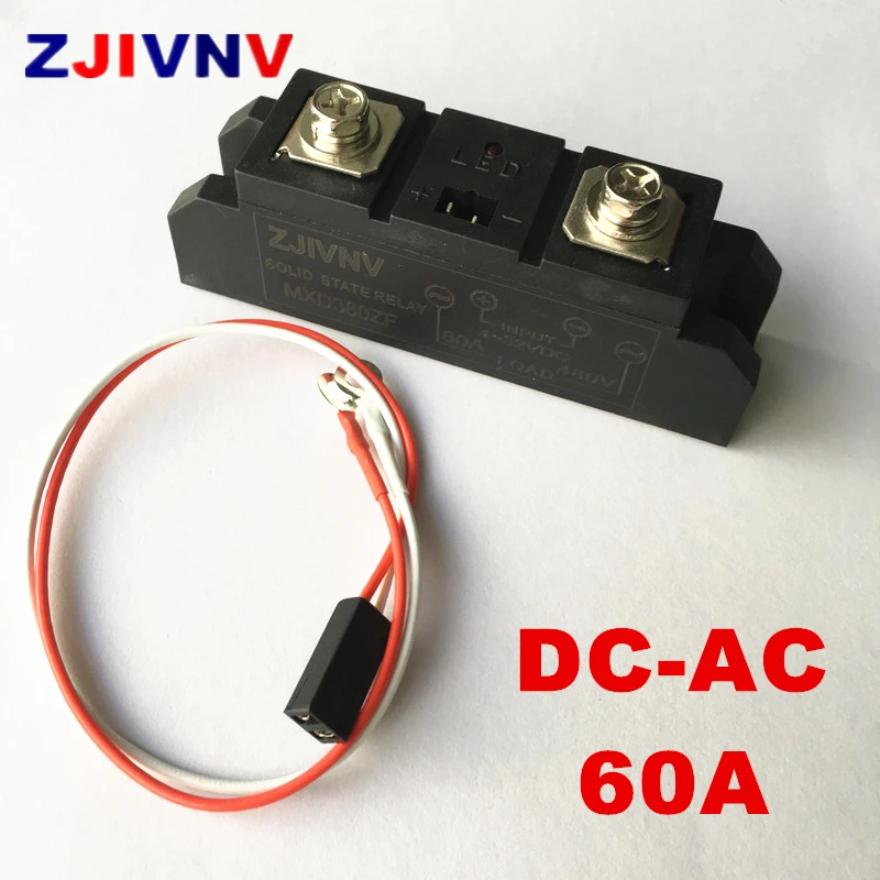 60A промышленное SSR Однофазное твердотельное реле вход 3-32VDC выход 24-480VAC |