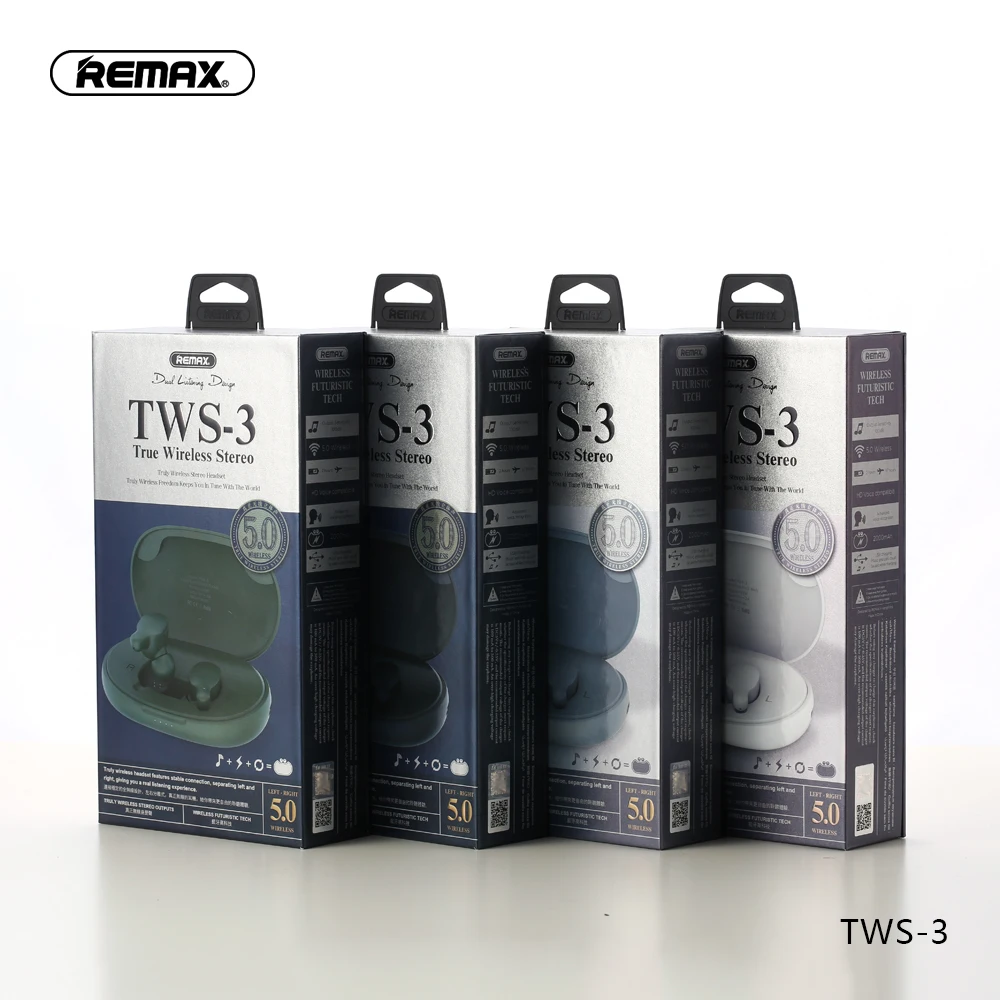 Беспроводная гарнитура Remax TWS 3 Bluetooth наушники вкладыши Twins с зарядным боксом