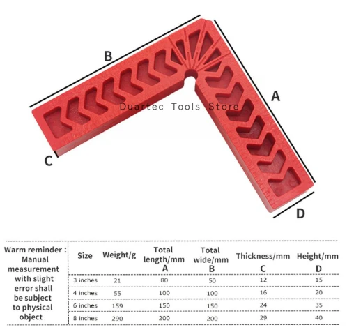 " /4"/" /8" дюратек позиционирования квадраты 90 градусов правый угол зажимы угловой зажим линейка зажимной квадратный деревообрабатывающий фиксатор
