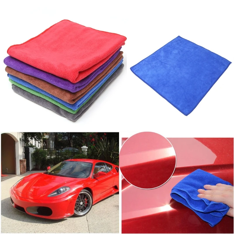 1Pc 40x40cm Microfiber Car Detailing Towel Ultra Soft Edgeless Towel
