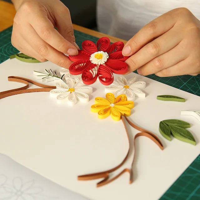small deer paper quilling flower paper painting materials package flower making with paper quilling