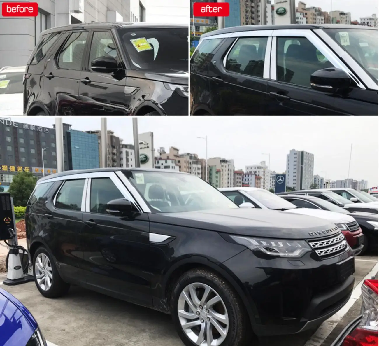 

ABS Chrome plastic Window Visor Vent Shades Sun Rain Guard car accessories For LAND ROVER LR5 Discovery 5 2015 - 2017 2018 2019