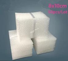 Bolsas de burbujas acolchadas, envoltura protectora de burbujas, embalaje de espuma, 8x10cm, 50 Uds., 10mm