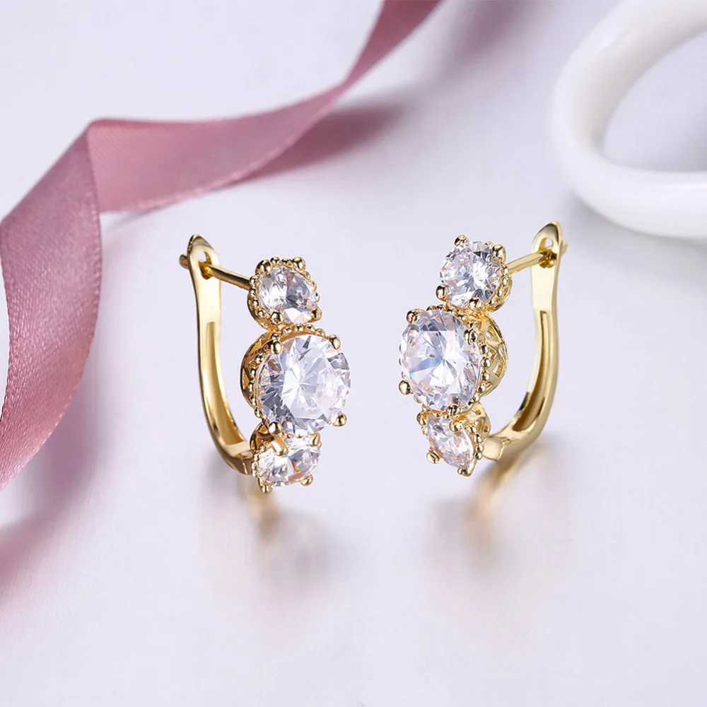 

Luxury Stone Earrings Champagne Gold Plating Dangle Earrings for Noble Girls Women Party Drop Earrings Pendientes Jewelry Gifts