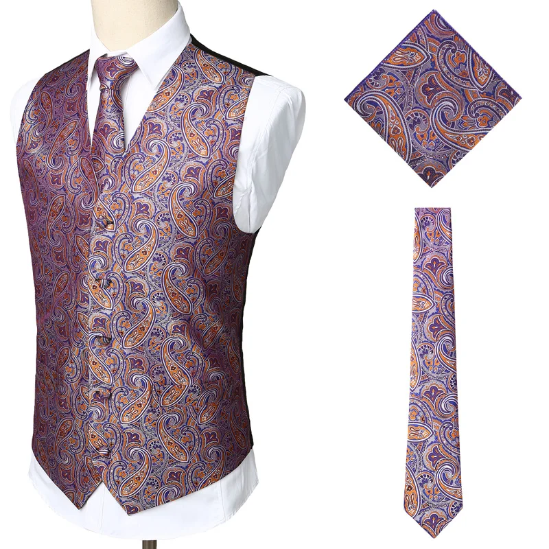 gravata lenço conjunto 2019 clássico jacquard colete