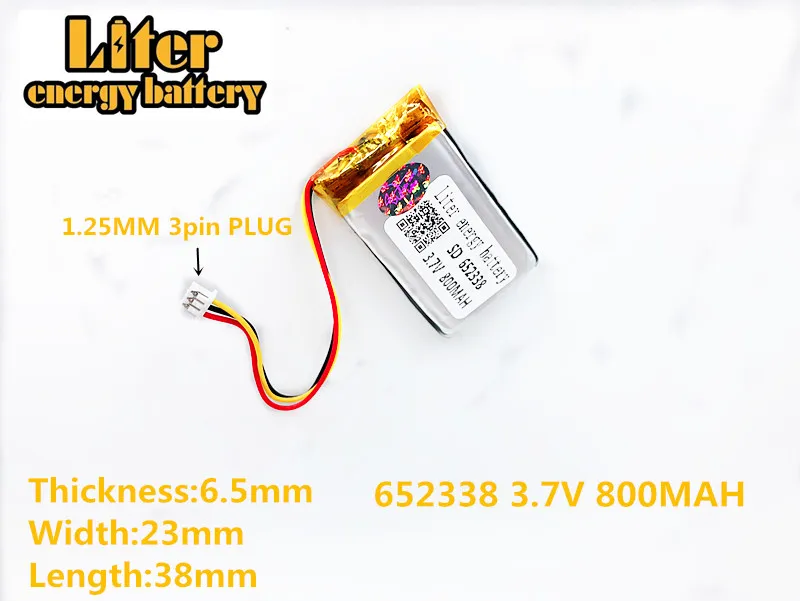 652338 3 7 V 800mAh перезаряжаемая батарея для игрушек millet GPS TEXET FHD 570 Gmini HD50G HD70G iBox Pro 800 SD