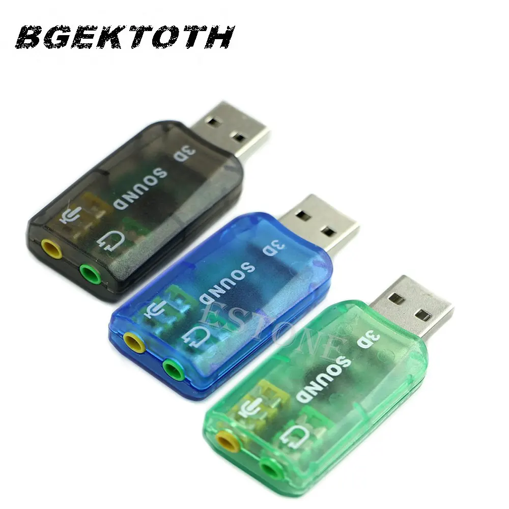

USB to 3.5mm mic headphone Jack Stereo Headset 3D Sound Card Audio Adapter New New Drop shipping-PC Friend