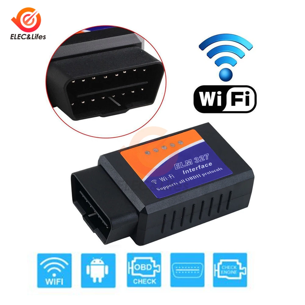 OBDII OBD2 Мини ELM327 V1.5 WiFi беспроводной Bluetooth Автомобильный диагностический сканер для IOS Android Windows OBDII протокол 12 В автомобиля