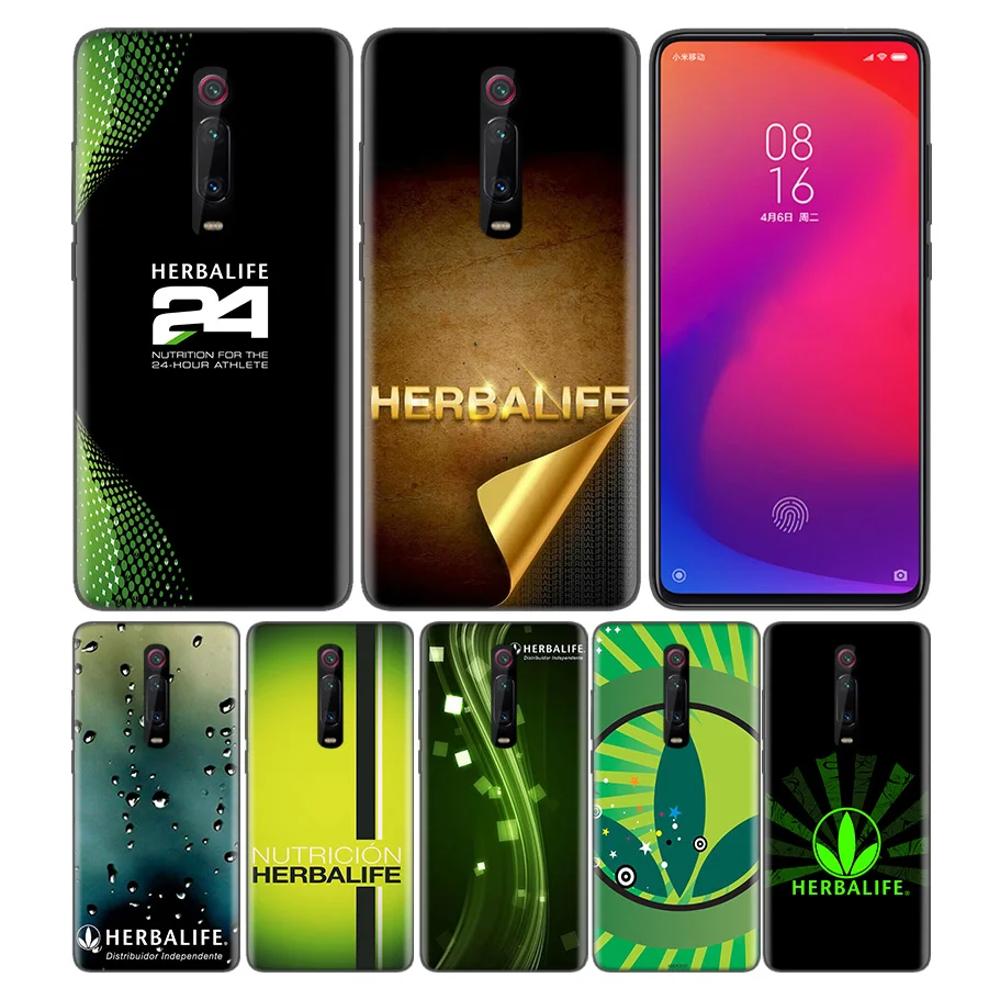 

Phone Pattern Black Rubber Soft Silicone Case Bag Cover for Redmi 7A Note 7 6 7S Y3 K20 Pro Core Shell Fundas Cases Herbalife