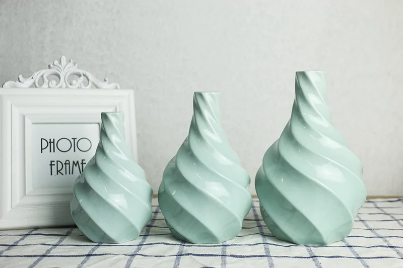 Креативный простой домашний офисный Декор многоцветный ручной работы керамическая ваза спиральной формы цветы для домашнего декора аксессуары S