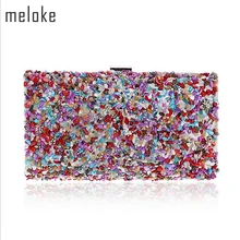 Meloke высокое качество женские разноцветные каменные бусины вечерние сумки Роскошные Алмазные сумки для свадебного ужина Прямая поставка MN864