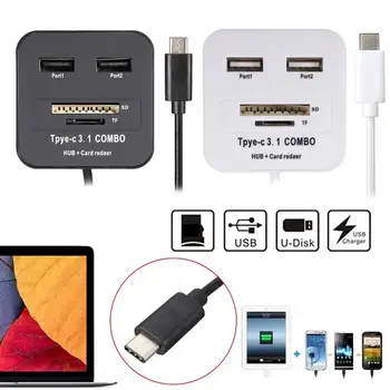 

USB 3.1 HUB 2 Port USB Hub Card Reader Combo USB 3.1 Type C Multi USB Splitter Hub SD TF OTG Adapter For Macbook Tablet PC