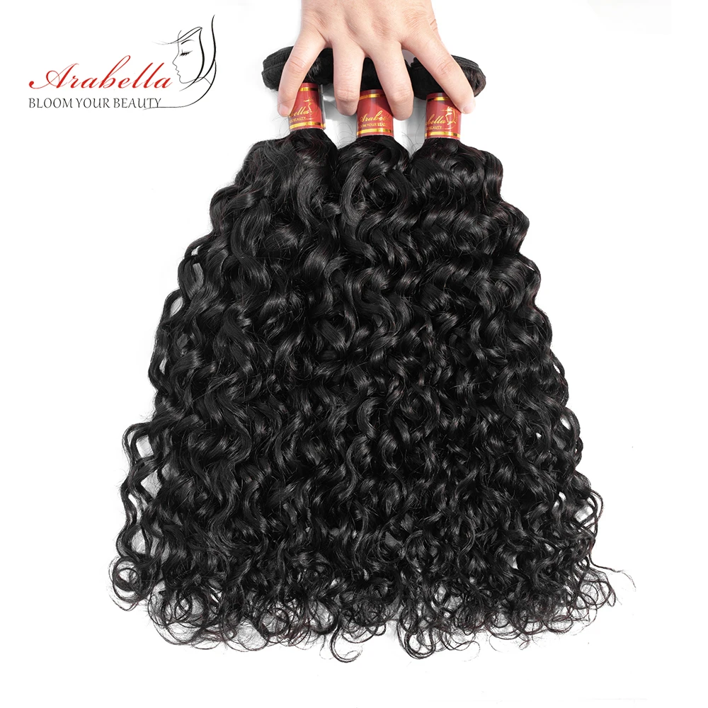 

Peruvian Water Wave Bundles Arabella Hair 100% Human Hair Bundles Natural Color Remy Hair Extension 30 Inch Bundles 1/3 Pieces