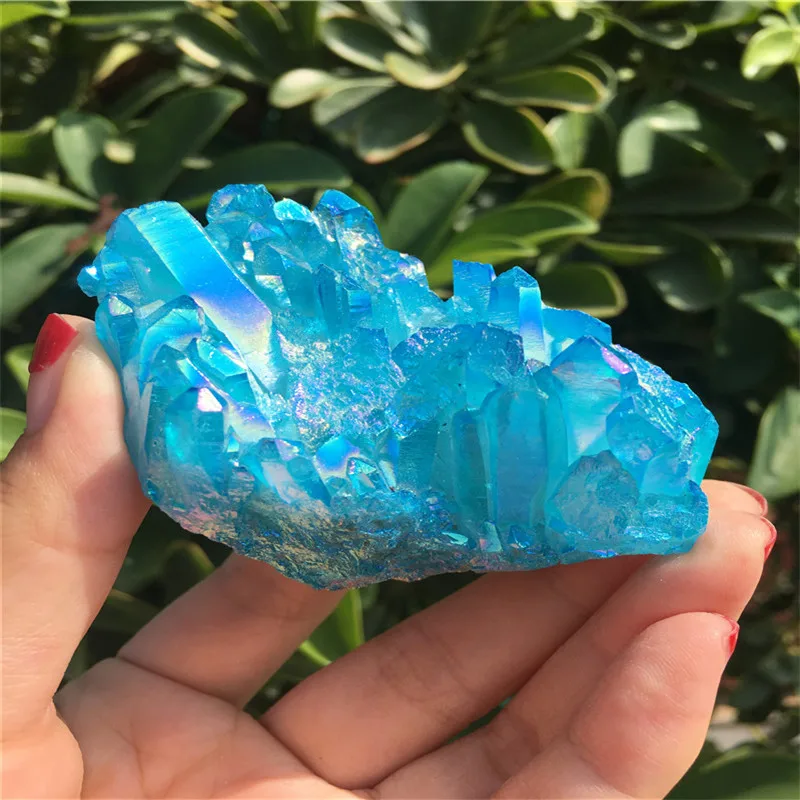 1PC Blue Rare Natural Quartz Crystal Stone Point Healing TreatmentStoneDecorT_ce