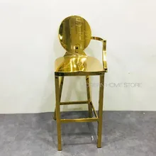 Современный дизайн нордическая Роскошная модная мебель для дома розовое золото цвет Лофт нержавеющая сталь одна рукоятка барная стойка стул 1 шт