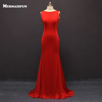 

Vestido De Festa Sexy Open Back Red Long Evening Dresses Elegant Long Mermaid Backless Prom Dress Elegant Party Gown E5055