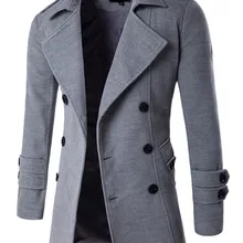 Осенне-зимняя куртка, шерстяное пальто для мужчин, английский стиль, двубортный, модный бренд, мужские куртки и пальто, шерсть и смесь