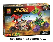 Bela Batman Super Heroes Hulk Vs Red Hulk Building Blocks Kits Bricks Movie Model Kids Classic Toys Marvel Compatible Legoings bela ninjagoed movie ultra stealth raider building blocks sets bricks classic kids creator toys model marvel compatible legoings