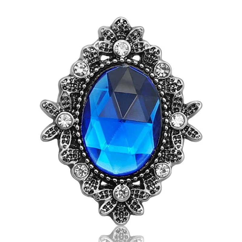 New big blue rhinestone sun flower 18mm snap button snaps jewelry fit bracelets&ampbangles for women | Украшения и аксессуары