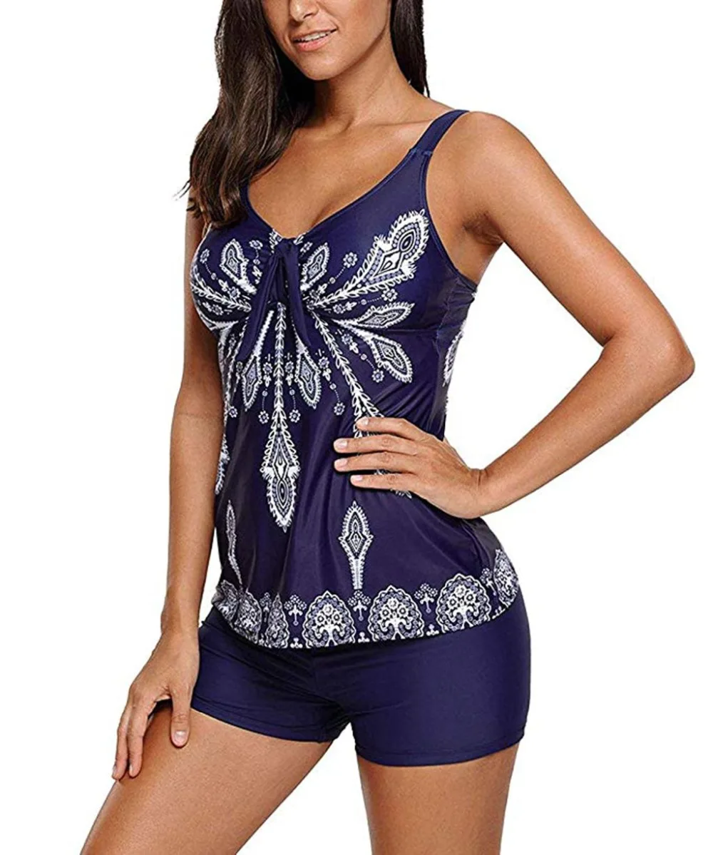 Women Vintage Tankini Set Plus Size Swimwear Swimsuit Vintage