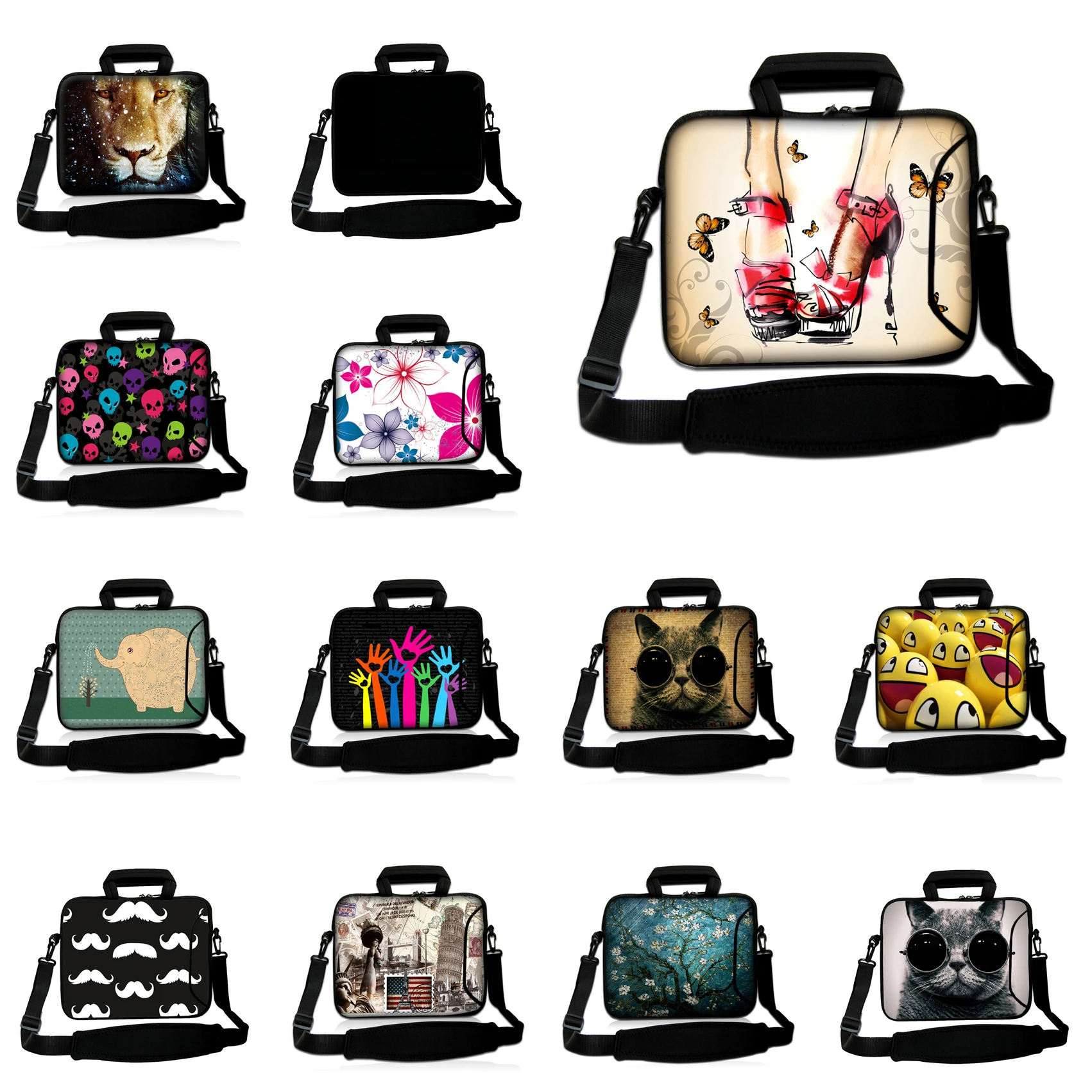 Computer Shoulder Bags Cases + Handle 15 Inch Waterproof Neoprene Briefcase Fashion Laptop Bag 15.6 15.5 15.4 Inch Notebook Bags